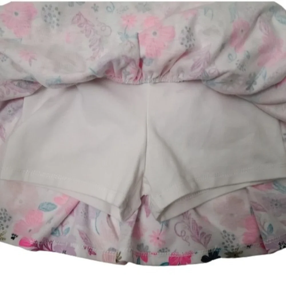 Cynthia Rowley Girls 3 Pc Set T-Shirt 2 Skorts Pink White Fairy Sz M 5 6 Outfit